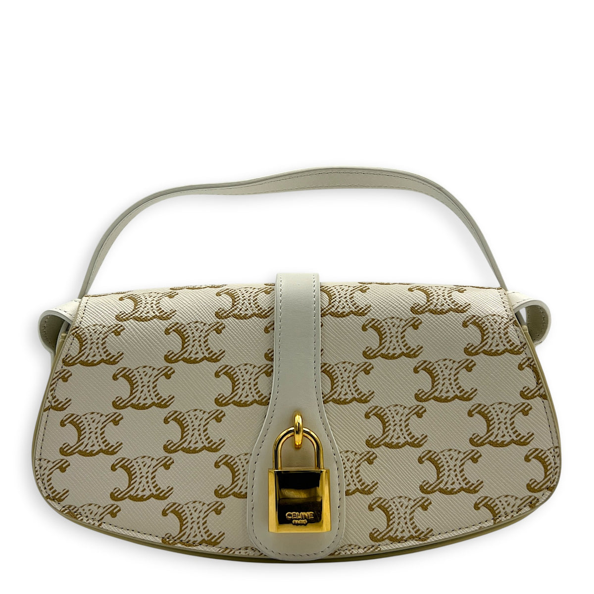 Tabou Shoulder Bag Beige in Coated Canvas, Gold hardware