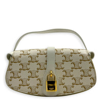 Tabou Shoulder Bag Beige in Coated Canvas, Gold hardware