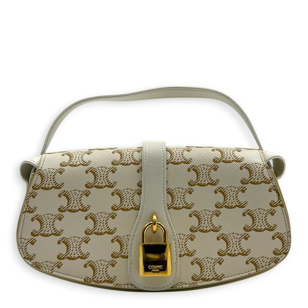 Tabou Shoulder Bag Beige in Coated Canvas, Gold hardware