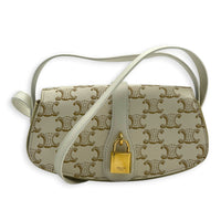 Tabou Shoulder Bag Beige in Coated Canvas, Gold hardware
