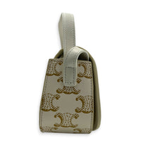Tabou Shoulder Bag Beige in Coated Canvas, Gold hardware