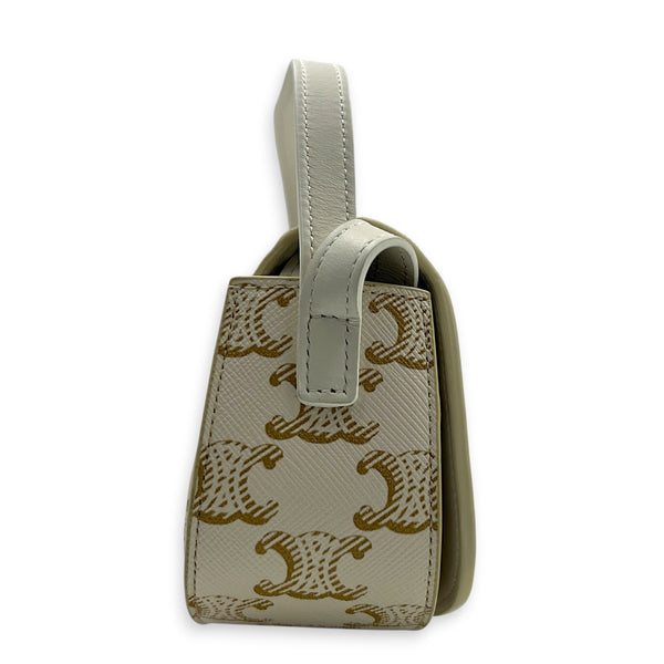 Tabou Shoulder Bag Beige in Coated Canvas, Gold hardware