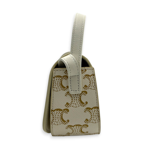 Tabou Shoulder Bag Beige in Coated Canvas, Gold hardware