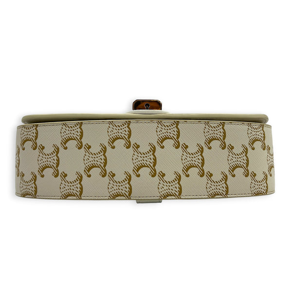 Tabou Shoulder Bag Beige in Coated Canvas, Gold hardware