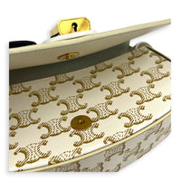 Tabou Shoulder Bag Beige in Coated Canvas, Gold hardware