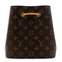 NeoNoe BB Brown Bucket Bag in Monogram Coated Canvas, Gold hardware