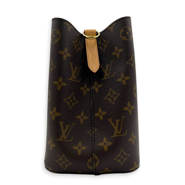 NeoNoe BB Brown Bucket Bag in Monogram Coated Canvas, Gold hardware