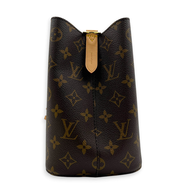 NeoNoe BB Brown Bucket Bag in Monogram Coated Canvas, Gold hardware