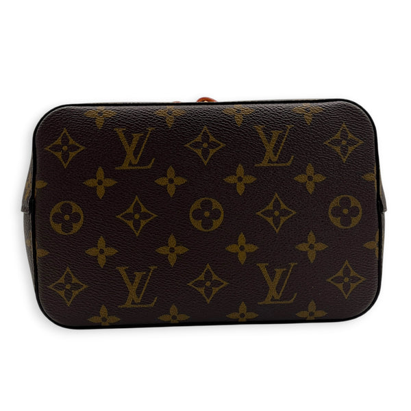 NeoNoe BB Brown Bucket Bag in Monogram Coated Canvas, Gold hardware