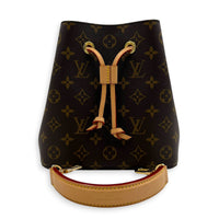 NeoNoe BB Brown Bucket Bag in Monogram Coated Canvas, Gold hardware