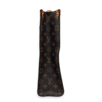 Sac Plat Tote Bag Brown in Monogram Coated Canvas, Gold hardware