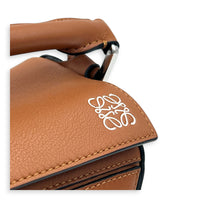 Puzzle Top Handle Bag Small Tan in Calfskin, Palladium hardware