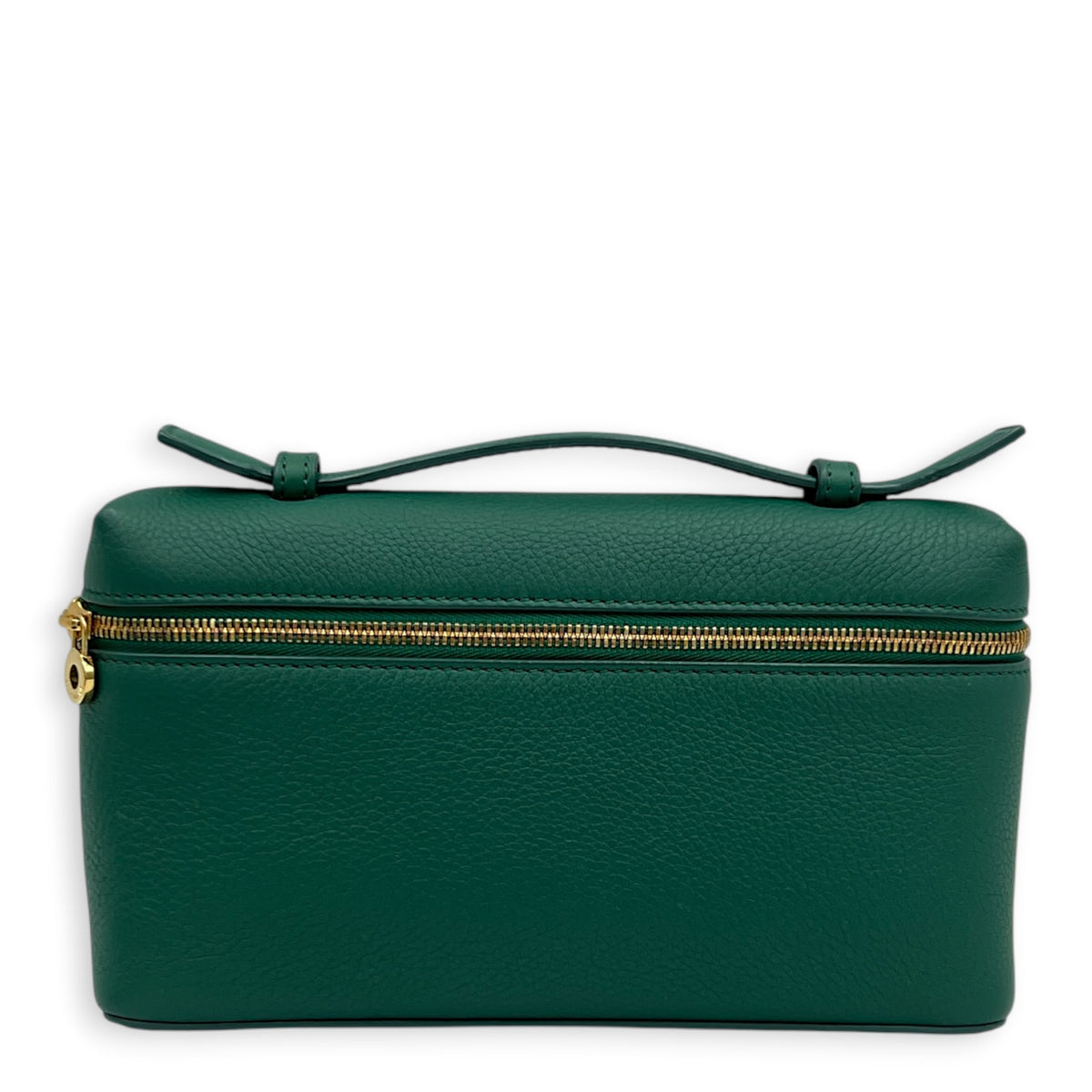 Extra Pocket Top Handle Bag Green, Gold hardware