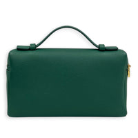 Extra Pocket Top Handle Bag Green, Gold hardware