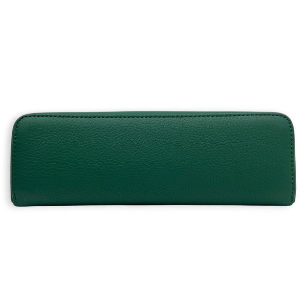 Extra Pocket Top Handle Bag Green, Gold hardware