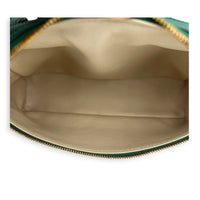 Extra Pocket Top Handle Bag Green, Gold hardware