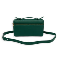 Extra Pocket Top Handle Bag Green, Gold hardware