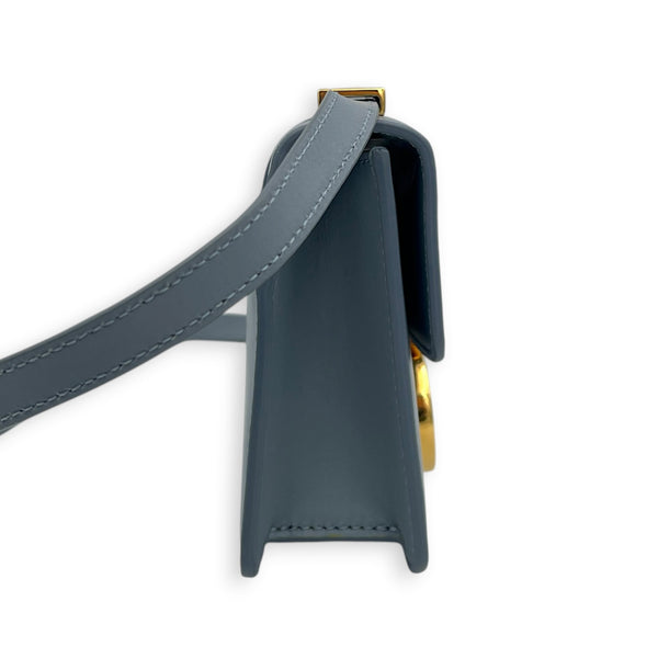30 Montaigne Crossbody Bag Blue in Calfskin, Gold hardware