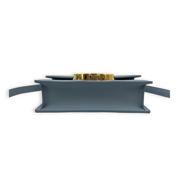 30 Montaigne Crossbody Bag Blue in Calfskin, Gold hardware