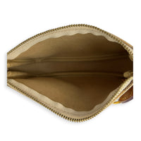Mini Pochette Accessoires Pouch Damier Azur in Coated Canvas, Gold hardware