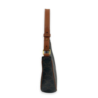 Ava Shoulder Bag Brown in Coated Canvas, Gold hardware