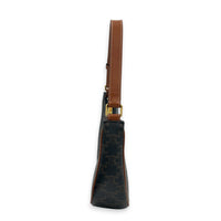 Ava Shoulder Bag Brown in Coated Canvas, Gold hardware
