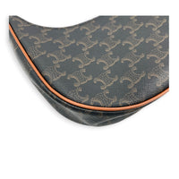 Ava Shoulder Bag Brown in Coated Canvas, Gold hardware