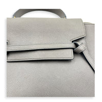 Belt  Top Handle Bag Mini Grey in Calfskin, Gold hardware