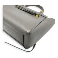 Belt  Top Handle Bag Mini Grey in Calfskin, Gold hardware