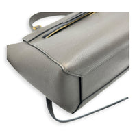 Belt  Top Handle Bag Mini Grey in Calfskin, Gold hardware