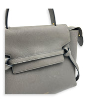 Belt  Top Handle Bag Mini Grey in Calfskin, Gold hardware