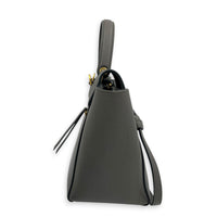 Belt  Top Handle Bag Mini Grey in Calfskin, Gold hardware