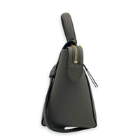 Belt  Top Handle Bag Mini Grey in Calfskin, Gold hardware