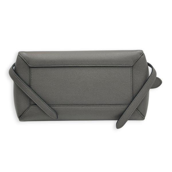 Belt  Top Handle Bag Mini Grey in Calfskin, Gold hardware