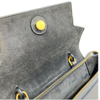 Belt  Top Handle Bag Mini Grey in Calfskin, Gold hardware