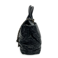 Portobello Tote Bag Black in Calfskin, Gold hardware