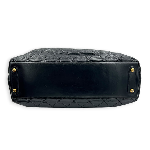 Portobello Tote Bag Black in Calfskin, Gold hardware