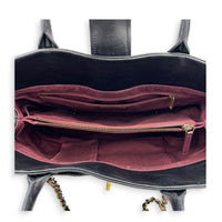 Portobello Tote Bag Black in Calfskin, Gold hardware