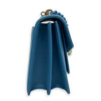 Serpenti Forever Top Handle Bag Blue in Calfskin, Gold hardware