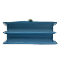 Serpenti Forever Top Handle Bag Blue in Calfskin, Gold hardware