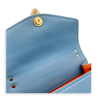 Serpenti Forever Top Handle Bag Blue in Calfskin, Gold hardware