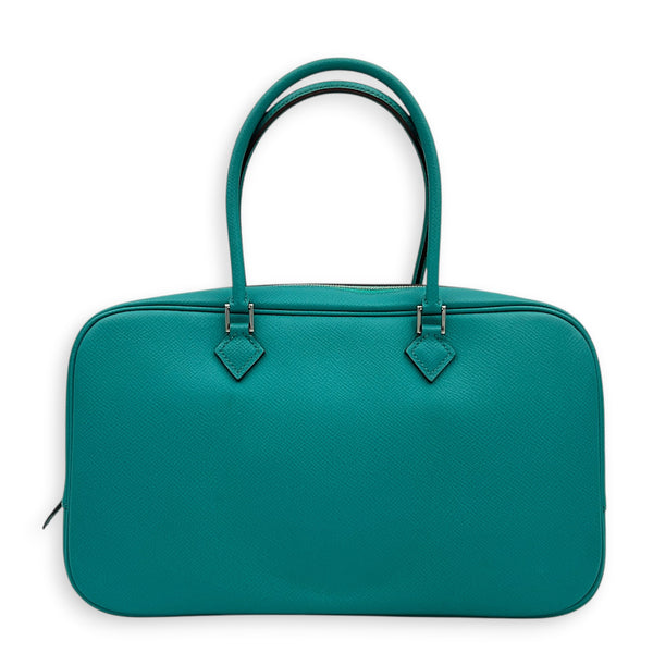Plume 28 Bleu Paon Top Handle Bag in Epsom, Palladium hardware