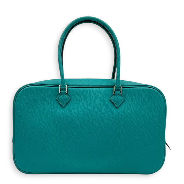 Plume 28 Bleu Paon Top Handle Bag in Epsom, Palladium hardware