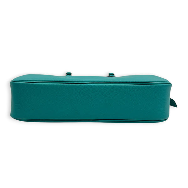 Plume 28 Bleu Paon Top Handle Bag in Epsom, Palladium hardware