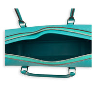 Plume 28 Bleu Paon Top Handle Bag in Epsom, Palladium hardware