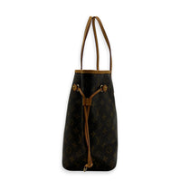 Neverfull MM Brown Tote Bag in Monogram Coated Canvas, Gold hardware
