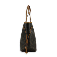 Neverfull MM Brown Tote Bag in Monogram Coated Canvas, Gold hardware