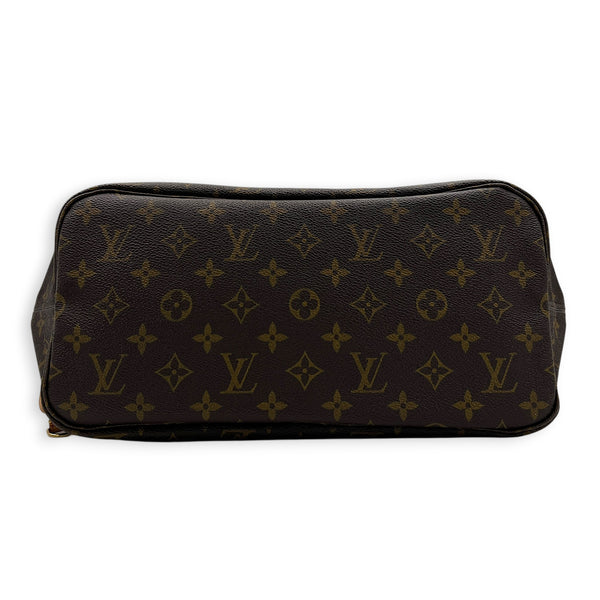 Neverfull MM Brown Tote Bag in Monogram Coated Canvas, Gold hardware