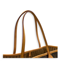 Neverfull MM Brown Tote Bag in Monogram Coated Canvas, Gold hardware