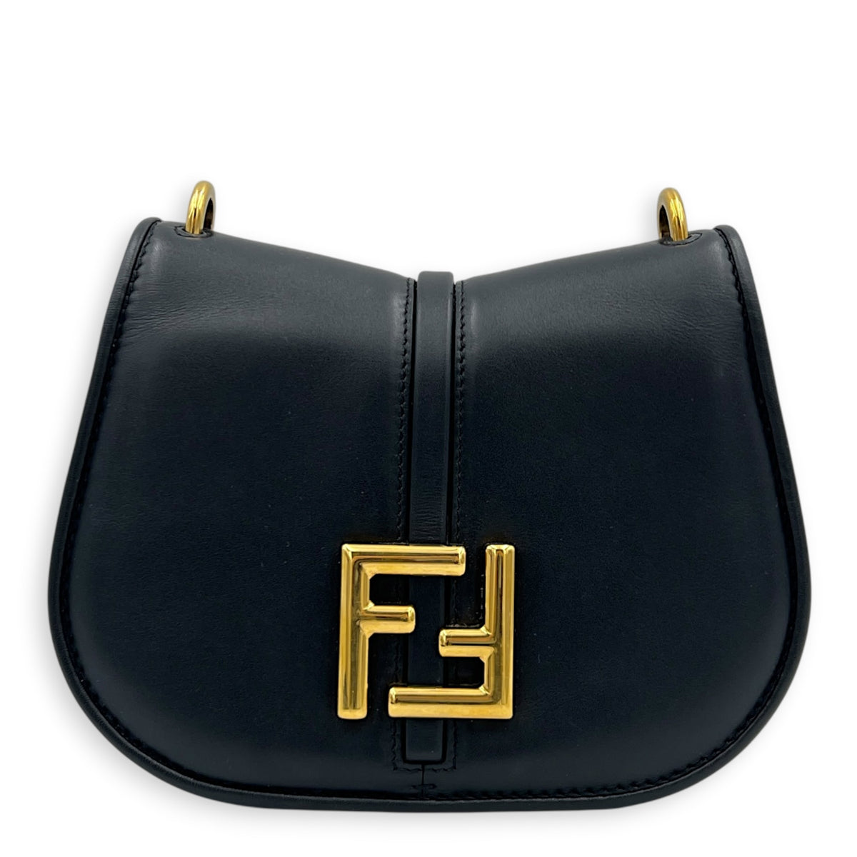C’mon Crossbody Bag Black in Calfskin, Gold hardware